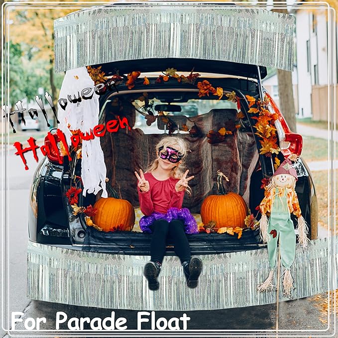 4 Pack Each 10 Feet Glitter Silver Parade Float Decorations - Image 7