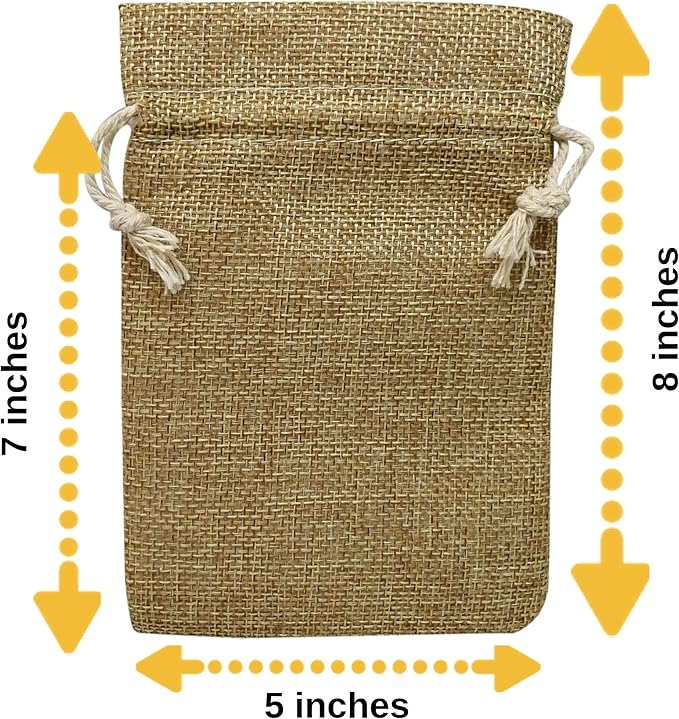 50 Burlap Bags with Drawstring, 5x8 Inch Gift Bag Bulk Pack - Image 2
