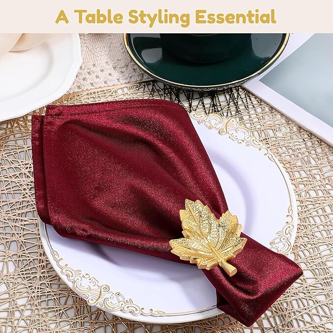 Set of 12 Maple Leaf Napkin Rings - Image 8