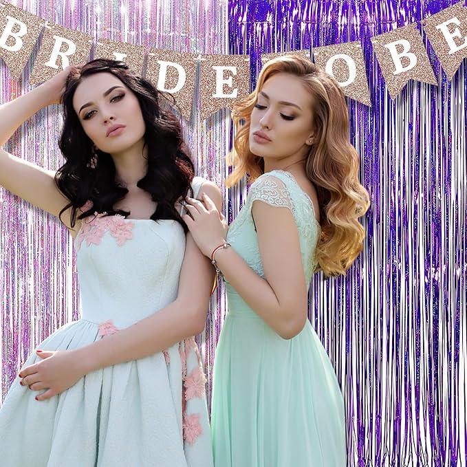 BRAVESHINE 1 Purple 1 Pink Streamers Party Photo Backdrop - Image 4