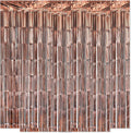 5 Pack Brown Fringe Backdrop 3.2ft x 8.2ft Silver Foil Fringe Curtains Party by Ohiyoo