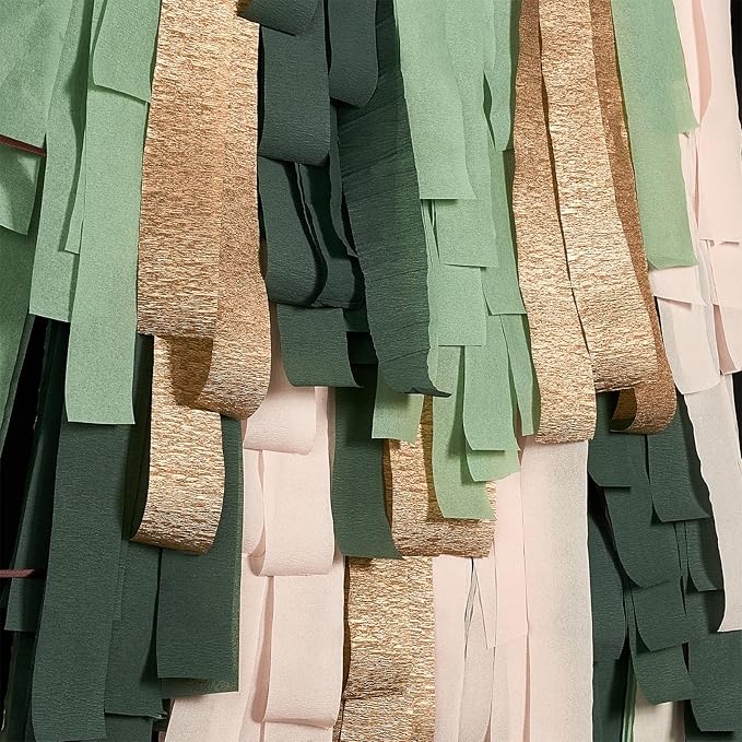 PartyWoo Sage Green Crepe Paper Streamers 4 Rolls 328 ft Pack of Hunter Sage - Image 2