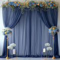 20ft X 10ft Navy Blue Tulle Backdrop Curtain by Partisky