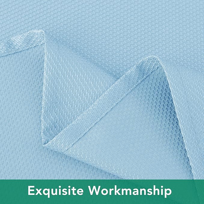 Biscaynebay Textured Fabric Tablecloths 60x84 Inches Rectangular, Light Blue - Image 4