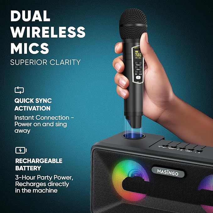 MASINGO Karaoke Machine for Adults and Kids - Image 3