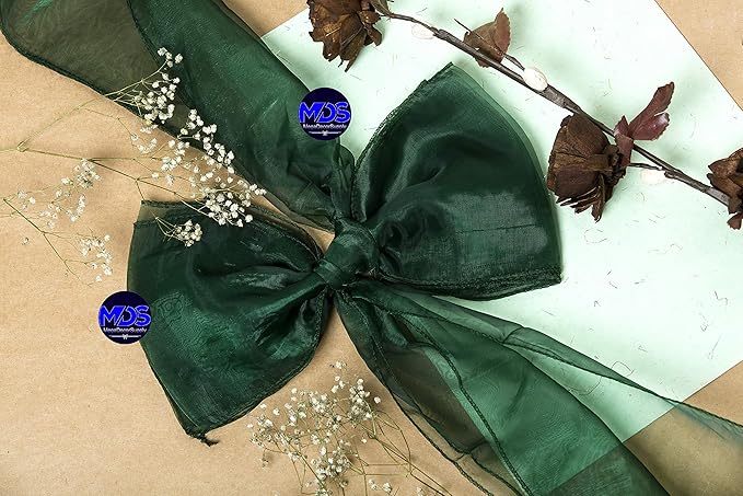 MDS Pack of 125 PCS Organza Chair Sashes Wider Dining Chair Bows Ribbon Tie Back - Image 7