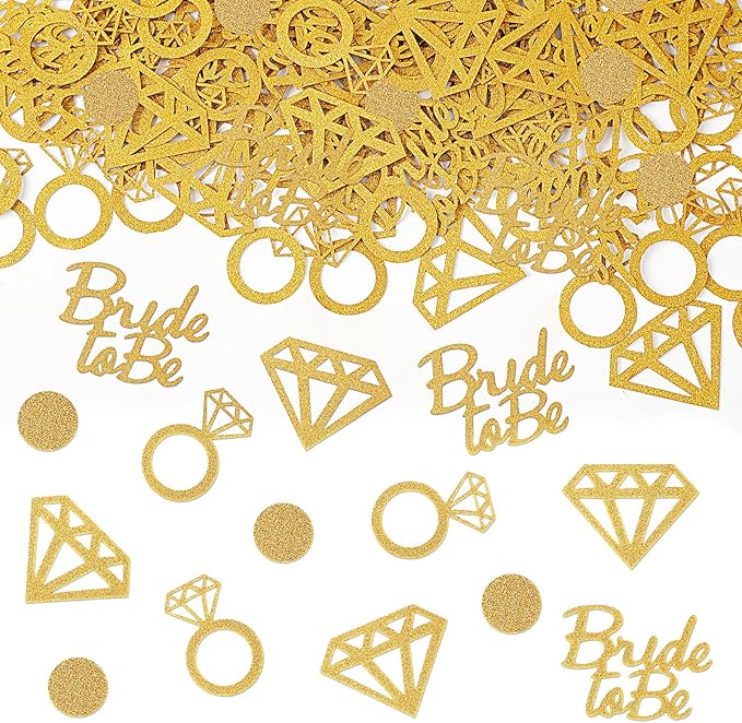 MARFOREVER Gold Wedding Confetti Bridal Shower Decorations Bride to Be Confetti by MARFOREVER