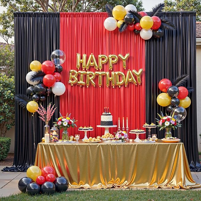 10x10 ft Red Sequin Backdrop Curtain Panels - Image 8