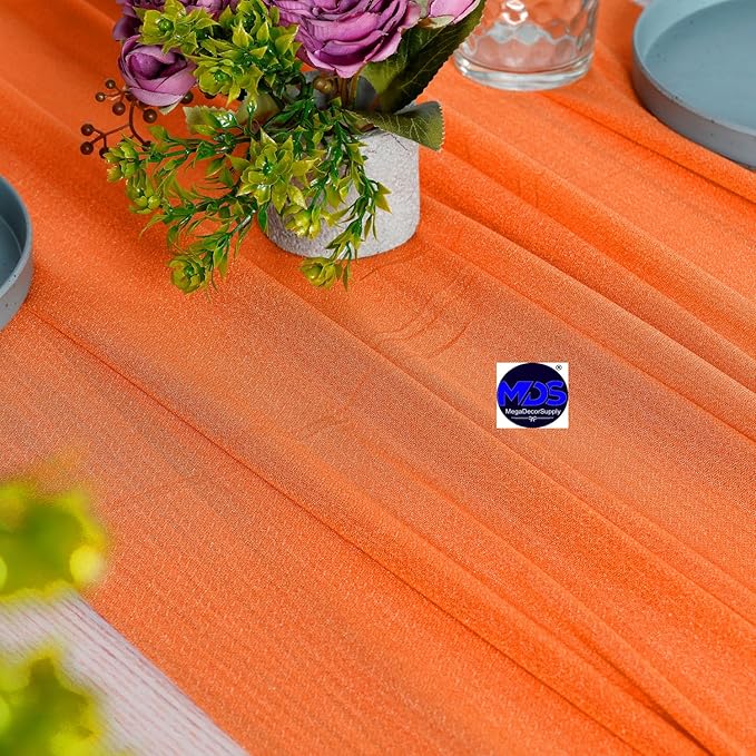 MDS 10 Pack 10ft Chiffon Table Runner 29 x 120 Inches Sheer Wedding Runner - Image 4