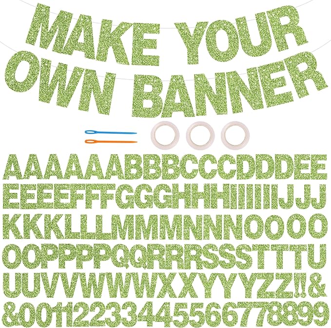 BEISHIDA 116 PCS Glitter Grass green DIY Letter Banner Kit Make Your Own by Beishida