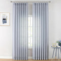 Vision Home Blue Pinch Pleated Semi Sheer Curtains Textured Light Filtering by VisionHome