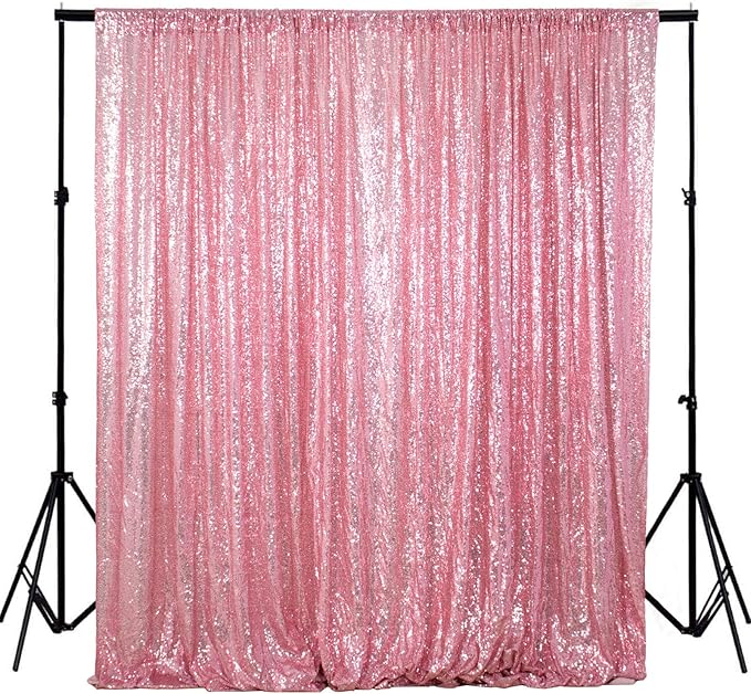 ShiDianYi 4FTx6FT-Fuchsia Pink-Backdrop Curtain Photography, Shimmer Sequin by ShiDianYi