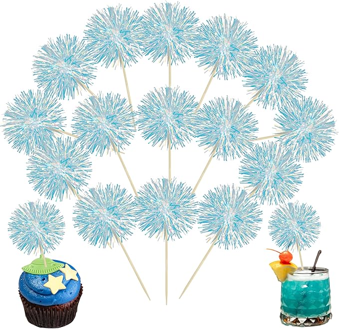 Ephlyn 30Pcs Foil Firework Cupcake Toppers Party Birthday Cake Toppers Supplies by Ephlyn