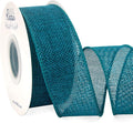 Ribbli Turquoise Green/Teal Burlap Wired Ribbon, 1-1/2 Inch x 10 Yard, Wired by Ribbli