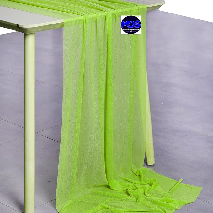 MDS 2 Pack 10ft Chiffon Table Runner 29 x 120 Inches Sheer Wedding Runner - Image 2