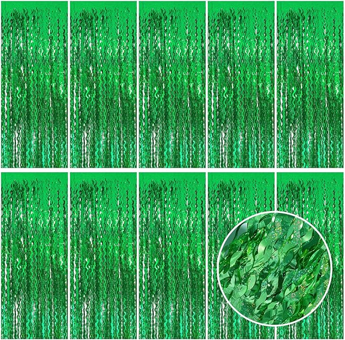 Tinsel Foil Fringe Curtains Wavy Backdrop by BOMSI