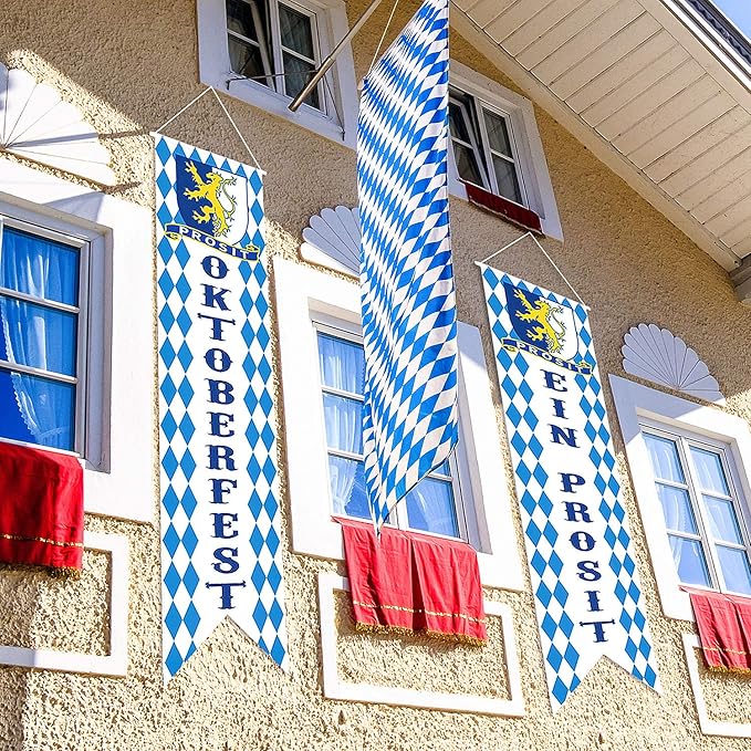 Blulu Oktoberfest Decorations Oktoberfest Banner Sign October Festival Party - Image 3