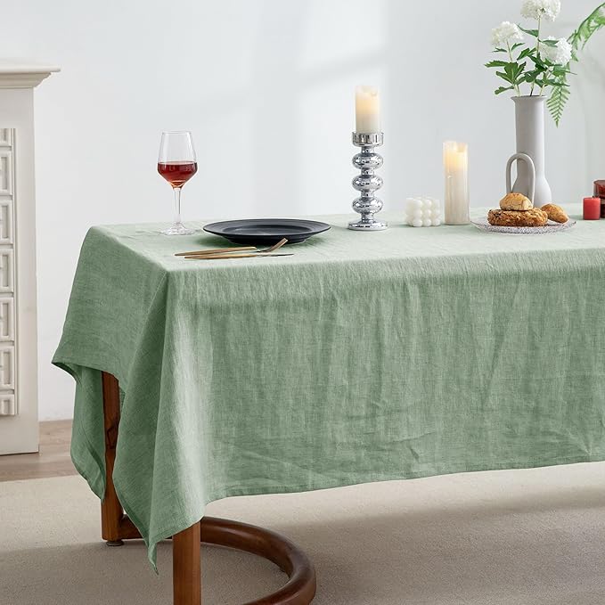 EVERLY Linen Rectangle Tablecloths 60x84 Inches - Image 5