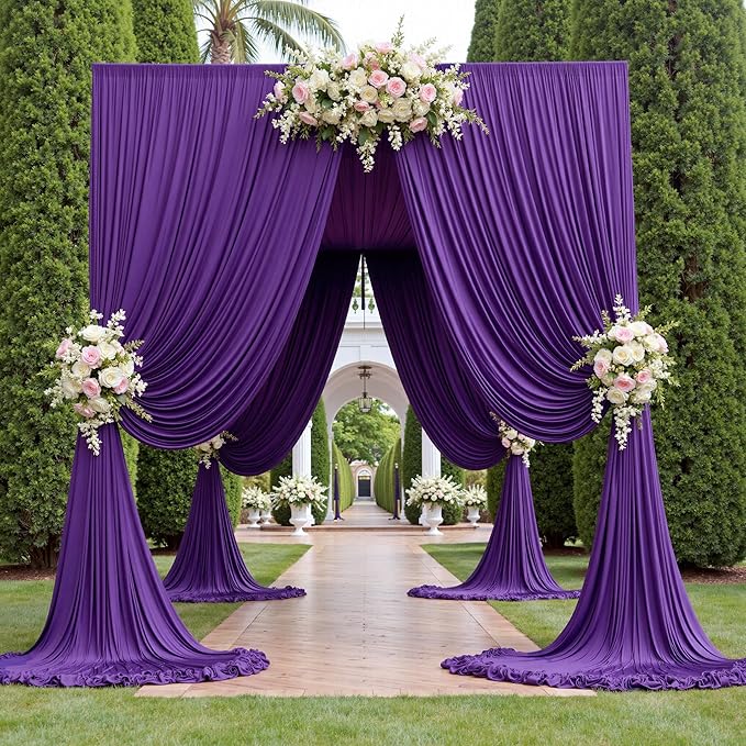 8 Panels Purple Backdrop Curtains - Image 7