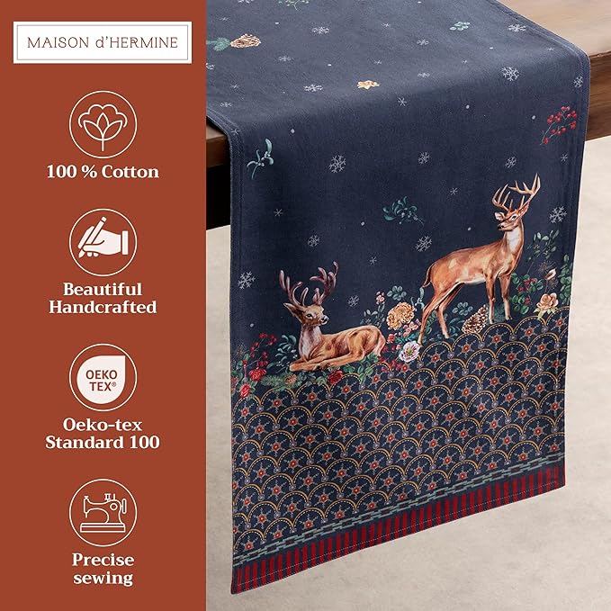 Maison d' Hermine Table Runner 100% Cotton Double Layer Table Runners 72 inches - Image 2