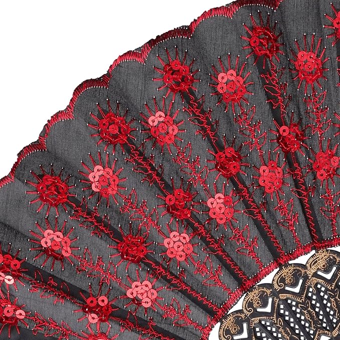 QIRMIZI 30 Pack Fabric Folding Handheld Fans, and Dancing - Image 4