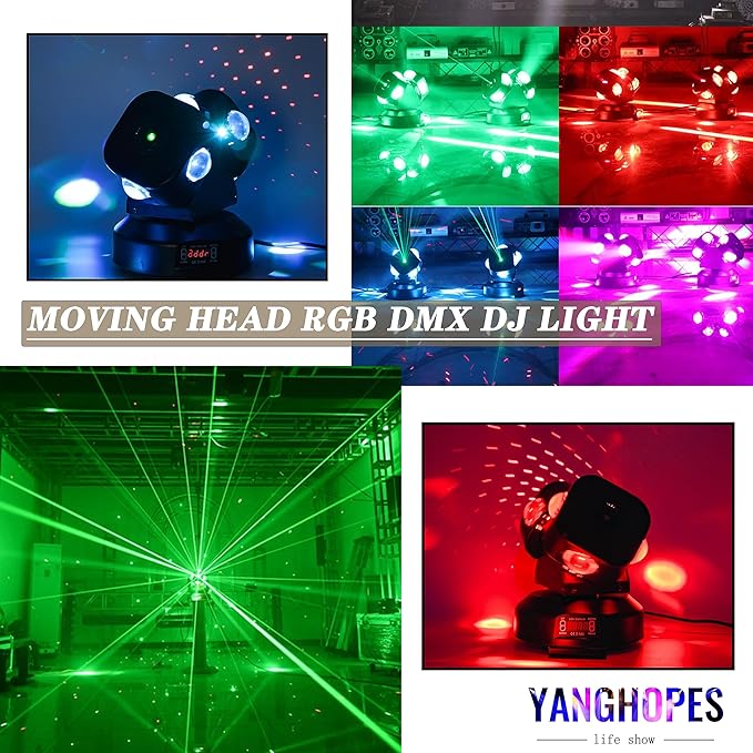 Moving Head DJ Light DMX 512 Strobe Lighting LED - Image 2