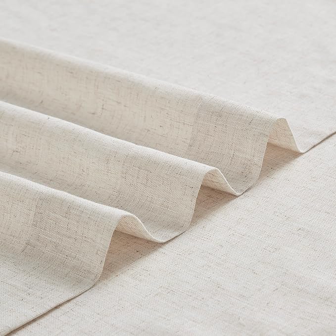 Vision Home Natural Pinch Pleated Semi Sheer Curtains Textured Linen Blended - Image 6