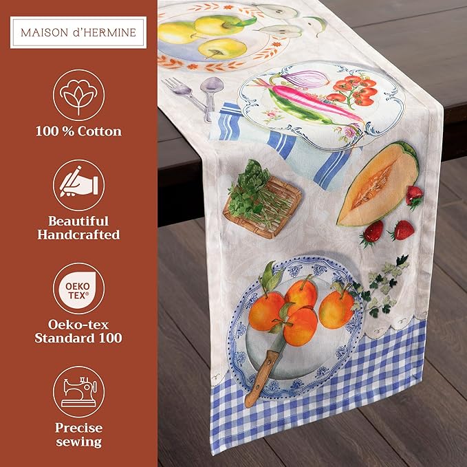 Maison d' Hermine Table Runner 100% Cotton Single Layer Table Runners 72 inches - Image 2