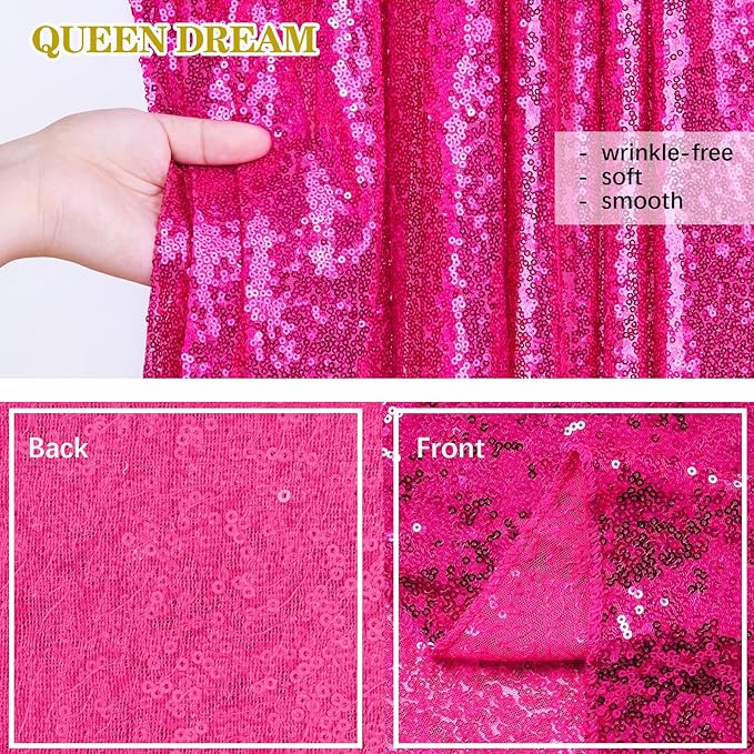 Hot Pink Sequin Backdrop Curtain - Image 4