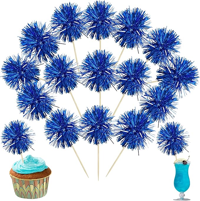 Ephlyn 30Pcs Foil Firework Cupcake Toppers Sparkles Fireworks Sticks Birthday by Ephlyn