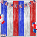 2 Pack 4th of July Party Supplies, 3.28 FT x 7.05 FT 4th of July Tinsel Backdrop by ZATAYE