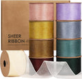 Vitalizart 1.5" x 45 Yards Organza Ribbon Set 9 Rolls x 5 Yd Sheer Ribbon by Vitalizart