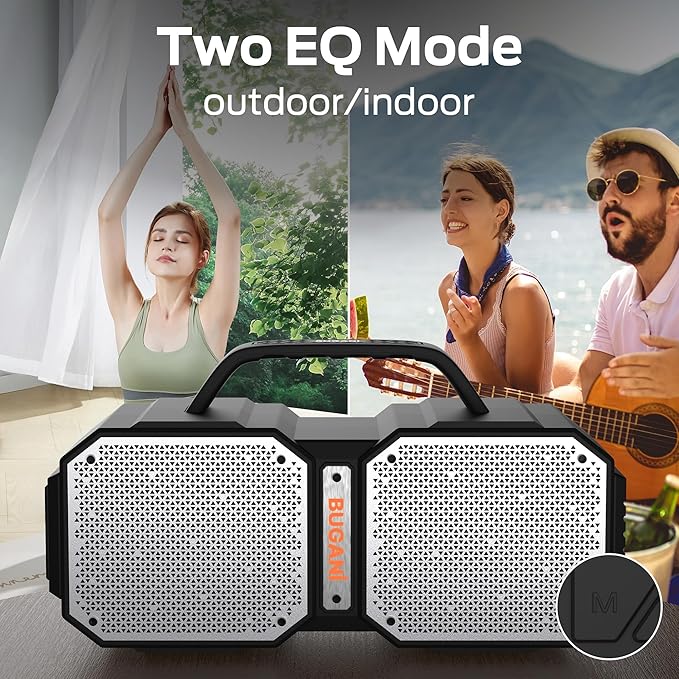 BUGANI Shock Bluetooth Speaker, Portable Bluetooth 5.3, Waterproof Design - Image 5