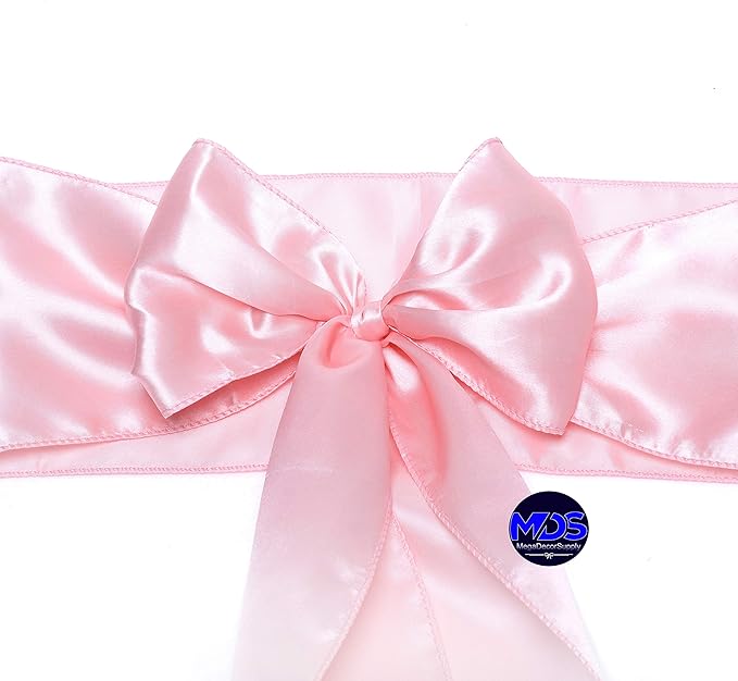 MDS Pack of 75 PCS Satin Chair Sashes Charmeuse Sateen Dining Chair Bows Ribbon - Image 3