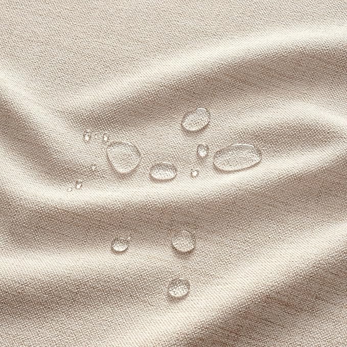 MIULEE Ivory Linen Tablecloth 60x84 Inch Rectangle Table Cloth Waterproof - Image 2