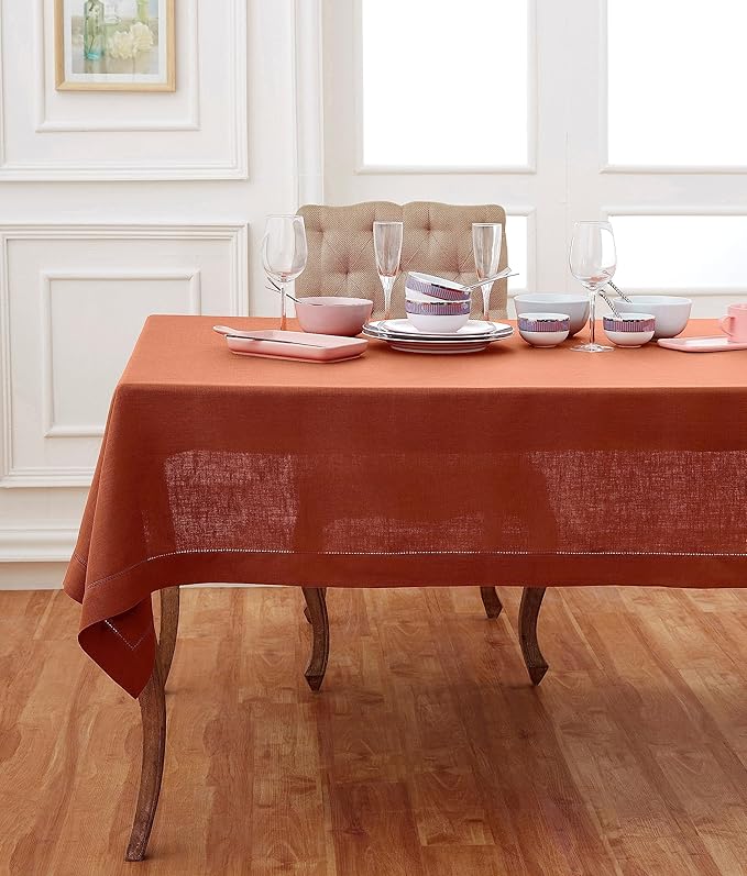 Solino Home Linen Cinnamon Tablecloth 60 x 144 Inch by SolinoHome
