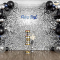 Qcity Silver Shimmer Wall Backdrop 48PCS, Square Sequin Glitter Backdrop Panel by QCITY