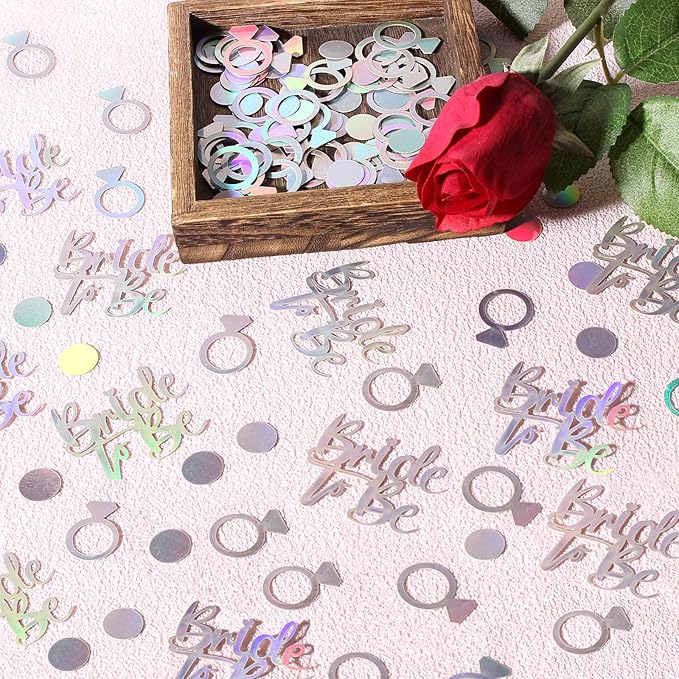 230PC Wedding Confetti Bridal Shower Decorations Bride To Be Ring Confetti - Image 2