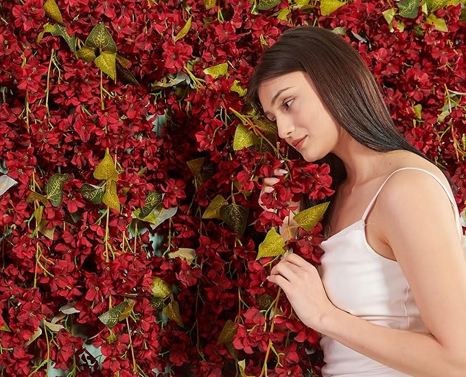Flower Garland, Artificial Hydrangea Vine Flowers, Hanging Fake Hydrangeas Vine - Image 5