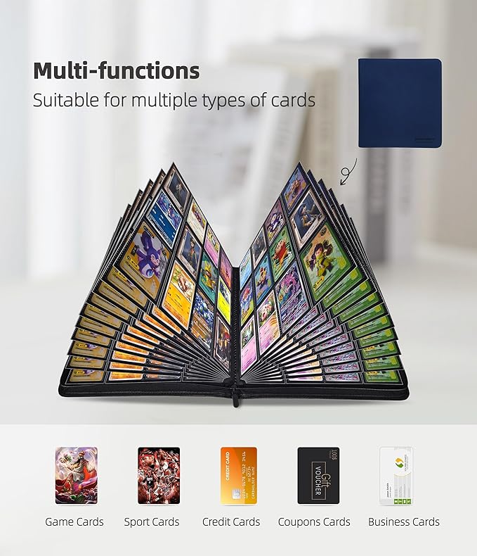 12 Pockets Premium Card Binder 480 Cards Trading Card Binders Side Load Card - Image 5