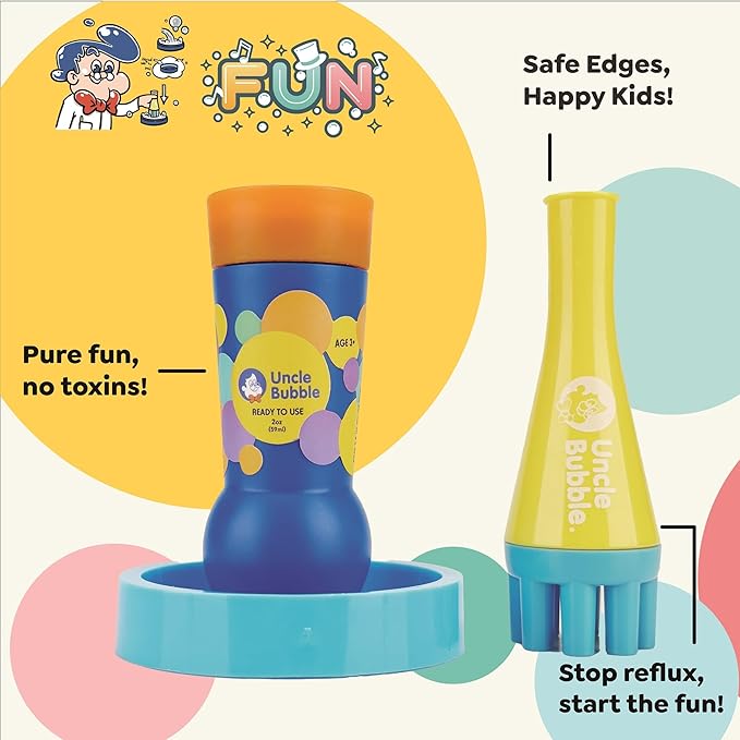 Uncle Bubble Blower for Kids and Toddlers, Uncle Bubble Mini Bubble Blower - Image 6