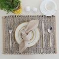 Chardin Home Natural Jute & Grey Placemats, 13x19 Inch Dining Table Placemats by ChardinHome