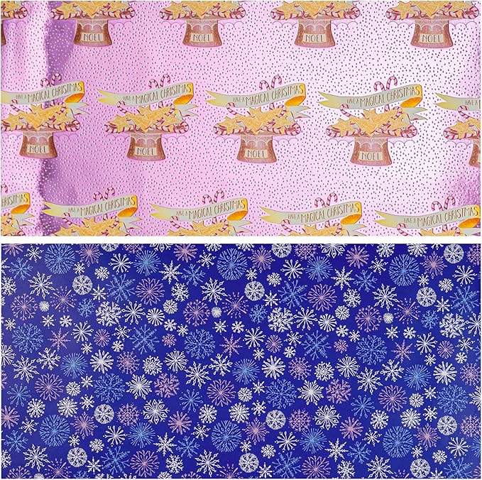 LeZakaa Christmas Purple Wrapping Paper Mini Roll, Have a Magical Christmas - Image 7