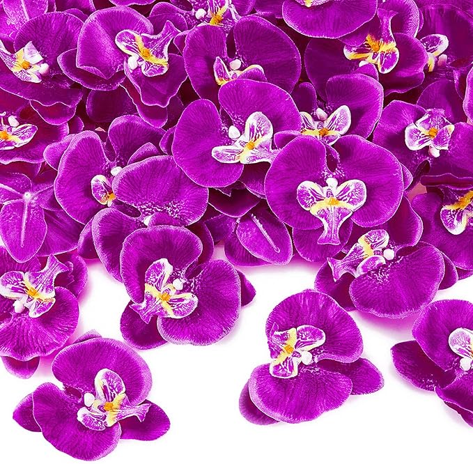 40 Pieces Orchid Petals Artificial Decorations Orchids Heads Flowers Faux Silk by Luinabio