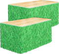Fovths 2 Packs Luau Grass Table Skirt Paper Fringe Straw Grass Skirt 108 x 30 by Fovths