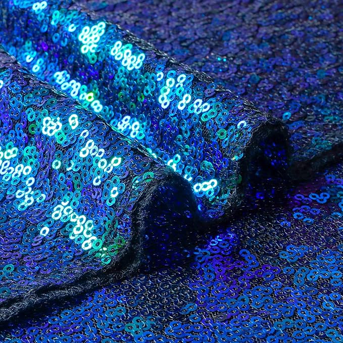ShinyBeauty Sequin Backdrop 4 Pieces Iridescent Green Sequin Curtains Panels - Image 7
