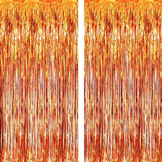 GOER 6.4 ft x 8.2 ft Metallic Tinsel Foil Fringe Curtains, Graduation by GOER