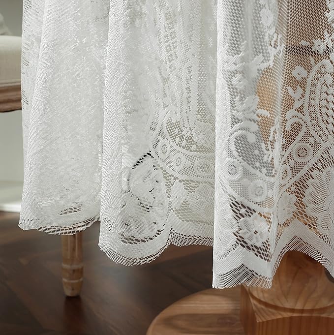 Gorgeous Round Lace Tablecloth, Vintage Floral Embroidered Table Cloths - Image 3