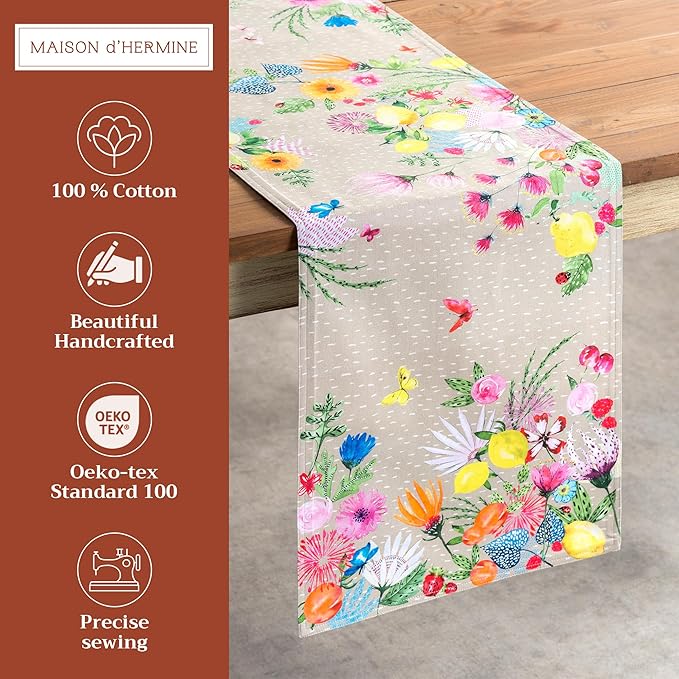 Maison d' Hermine Table Runner 100% Cotton Double Layer Table Runners 108 - Image 2