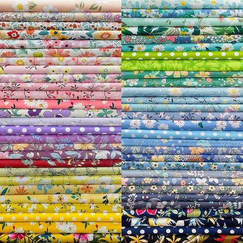 10" x 10" 50 PCS 100% Cotton Fabric Bundles by newamishquilt